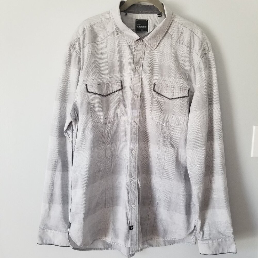 7 Diamonds plaid button down shirt XXL